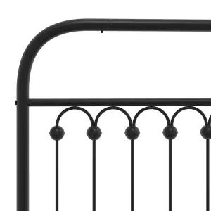 Berkfield Metal Bed Frame without Mattress with Headboard Black 150x200cm