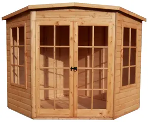 Shire Hampton 7x7 ft & 2 windows Pent Wooden Summer house - Assembly service included