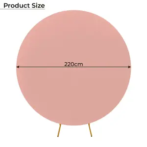 Round Polyester Spandex Arch Stand Backdrop Cover Garden Arbors Cover, Rose Gold - 220cm