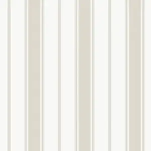 Galerie Smart Stripes 3 Taupe/White Heritage Stripe Wallpaper Roll