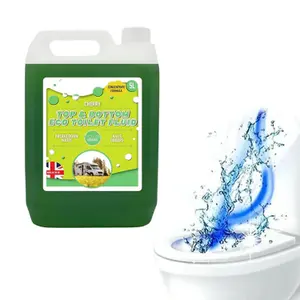 2x Powerful 5 Litre Top & Bottom Toilet Fluid Cleaner Breaks Down Waste Kills Odours