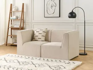 2 Seater Modular Jumbo Cord Sofa Beige LEMVIG