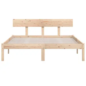 Berkfield Bed Frame Solid Wood Pine 135x190 cm Double