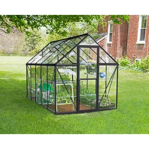 Harmony Greenhouse 6 x 4 Grey / 208cm H x 185cm W x 306cm D