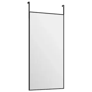 vidaXL Door Mirror Black 30x60 cm Glass and Aluminium