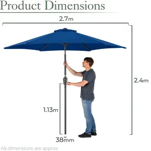 2.7m Crank and Tilt Parasol - Navy