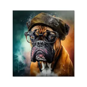 Boxer Dog Splashart Premium Glass Kitchen Splashback W600mm x H650mm