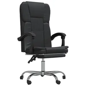 Berkfield Reclining Office Chair Black Faux Leather