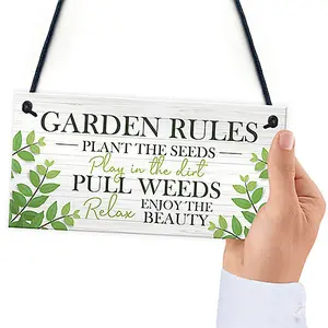 Garden Plaque Gift Summerhouse Decking Shed Sign Home Decor Rules Sign Gift