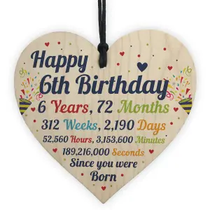 Red Ocean 6th Birthday Gift For Boys Wooden Heart 6th Birthday Gift For Girls 6th Birthday Decorations