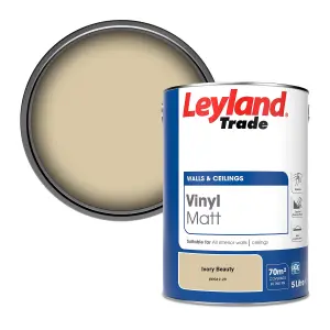 Leyland Trade Vinyl Matt Walls & Ceilings Emulsion Paint Ivory Beauty (PPG12-29) 5L