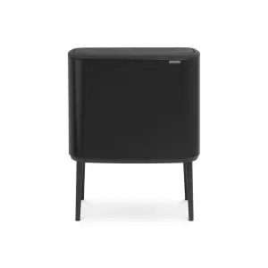 Brabantia Bo Touch Wide Matt Black Metal Bin - 36L Freestanding