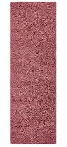 Modern Easy to Clean Pink Plain Shaggy Rug for Living Room and Bedroom-60cm X 110cm