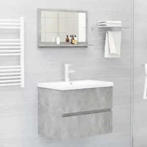 Dorlene Framed Wall Mounted Bathroom Mirror Concrete Grey / 60 cm