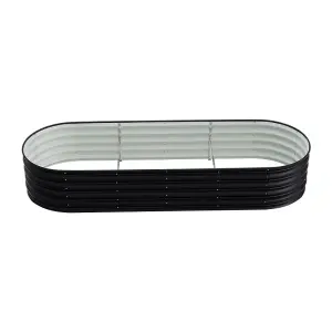 240cm x 80cm Anthracite Galvanized Steel Raised Garden Bed Kit Raised Planter Box Bottomless for Gardening