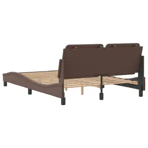 Berkfield Bed Frame without Mattress Brown 140x190 cm Faux Leather