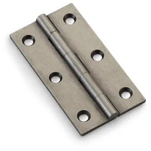 PAIR Solid Brass Cabinet Butt Hinge - 75mm - Pewter Premium Cupboard Fixings