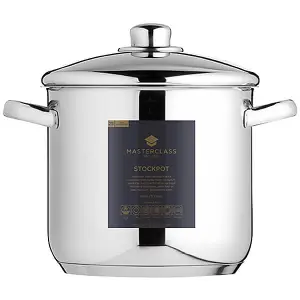 MasterClass Stainless Steel Stockpot, 14 L