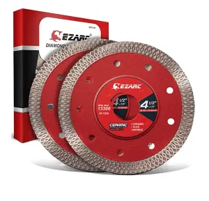 EZARC 115mm 22.2 bore thin tile cutting diamond disc mesh segment fast cut 2 pack