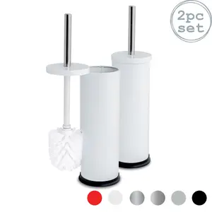 Harbour Housewares - Round Toilet Brushes - White - Pack of 2