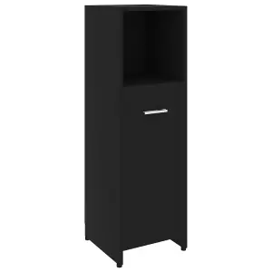 Berkfield Bathroom Cabinet Black 30x30x95 cm Engineered Wood