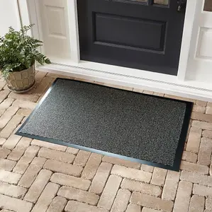 Serdim Rugs Non Slip Dirt Trapper Rubber Edged PVC Barrier Door Entrance Mats Beige 90x120 cm