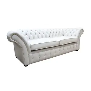 Chesterfield 3 Seater Shelly Seely Leather Sofa Settee In Balmoral Style