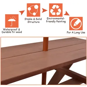 Costway 3 in 1 Kids Picnic Table Outdoor Picnic Table for Garden Yard Home