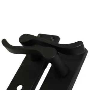 Door Handles Victorian Scroll Lever Bath Lock - Matt Black Pack Hinges 150 x 40mm