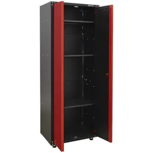 Versatile Modular 2 Door Full Height Cabinet with Lock - Ideal for Garage and Workshop Storage