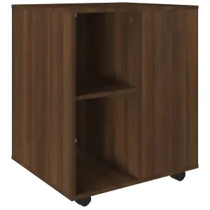 Berkfield Rolling Cabinet Brown Oak 60x53x72 cm Engineered Wood