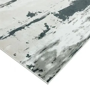 Grey Modern Easy to Clean Abstract Rug For Dining Room Bedroom And Living Room-200cm X 290cm