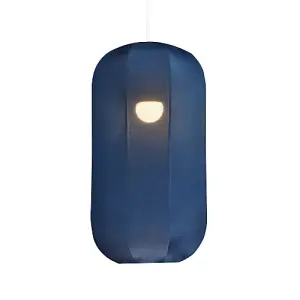 Modern Faux Silk Rectangular Pendant Lamp Shade in Navy Midnight Blue Colour