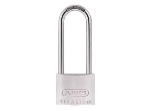 ABUS Mechanical 64TI/50mm TITALIUM™ Padlock 80mm Long Shackle Keyed Alike KA6512