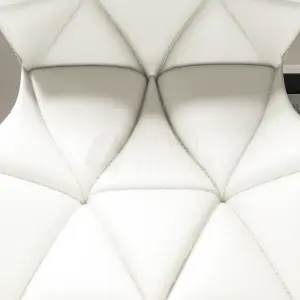 Vida Designs Geo White Office Swivel Chair PU Faux Leather