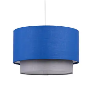 First Choice Lighting Blue & Grey 2 Tier Light Shade