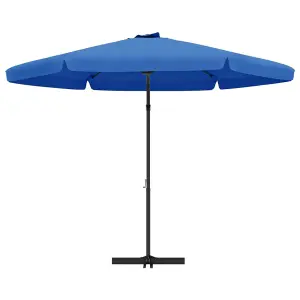 Berkfield Outdoor Parasol with Steel Pole 300 cm Azure Blue