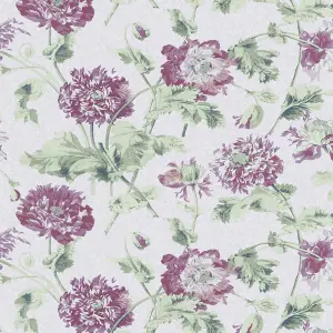 Laura Ashley Hepworth Grape Floral Smooth Wallpaper Sample