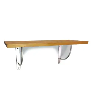 Solid Pine Rustical Shelf Light Oak with LUK02 Bracket 25x60cm