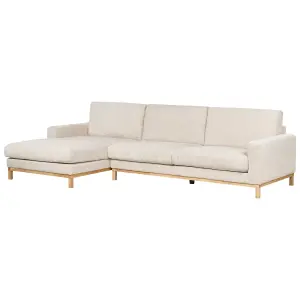 Right-Hand Corner Sofa SIGGARD Light Beige Corduroy Right Hand