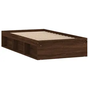 Berkfield Bed Frame without Mattress Brown Oak 90x190 cm Single