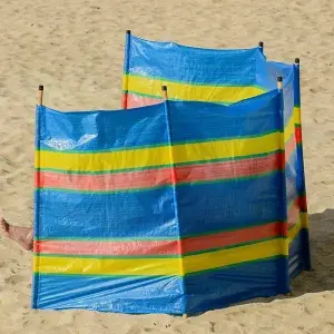 Windbreak, Extra Tall Colorful Wind Break for Camping, Caravan, Festival and Beach Windbreaker Sun Shelter Garden Screen - 6 Pole