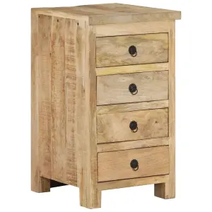 Berkfield Pedestal Desk Solid Wood Mango 140x50x77 cm