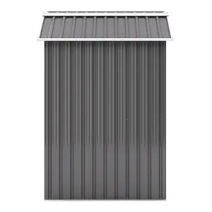 Large Grey Galvanized Steel Acrylic Storage Shed Slope Roof Double Door