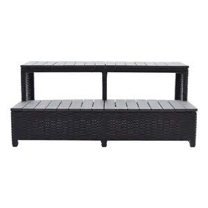 Canadian Spa Company Brown Rattan Rectangular Straight step (D) 99cm x (H) 55cm