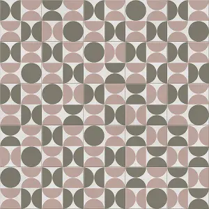 Retro Geo Tile Vinyl by Remland (Ochre Blush, 4m x 2m)