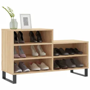 Berkfield Shoe Cabinet Sonoma Oak 102x36x60 cm Engineered Wood