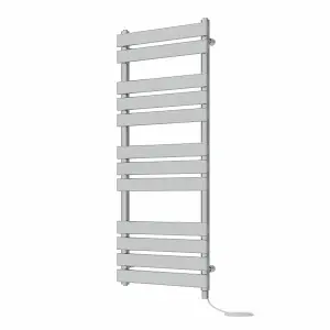 Rinse Bathrooms Electric Flat Panel Heated Towel Rail Chrome Bathroom Ladder Radiator Warmer 1200x600mm 600W