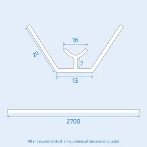 Nes Home 2700 mm Corner White Trim For 6mm Shower Wall Panels Cladding Pvc 2.7m Long Set Of 4