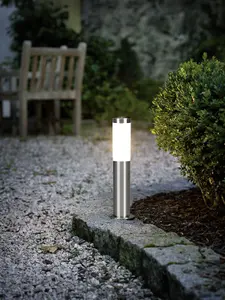 4 PACK IP44 Outdoor Bollard Light Stainless Steel 12W E27 450mm Driveway Post